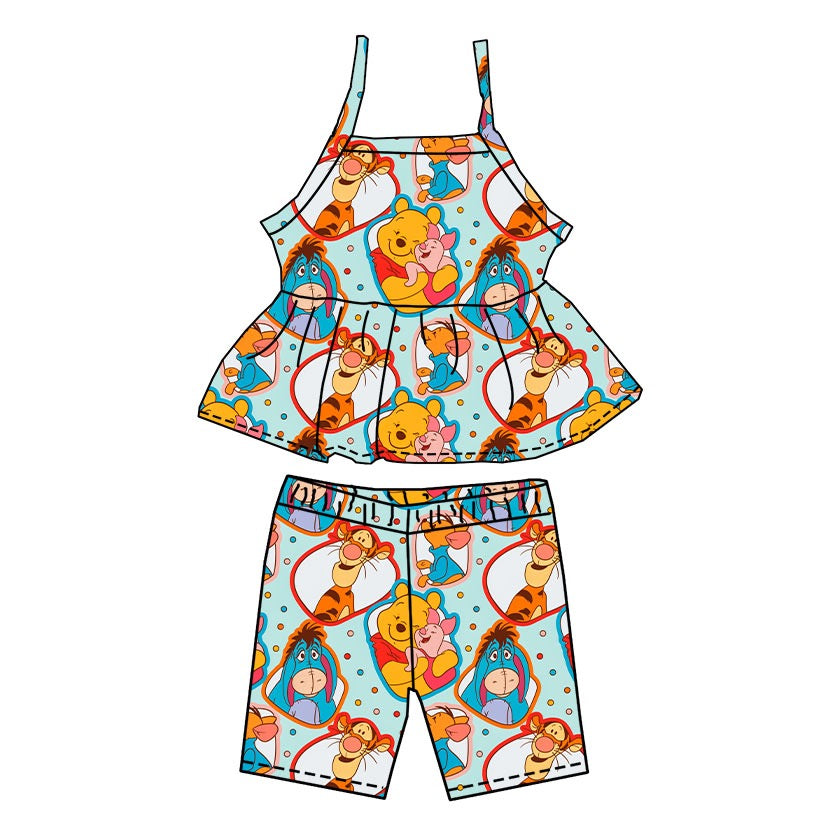 POOH & FRIENDS PEPLUM & BIKER SET