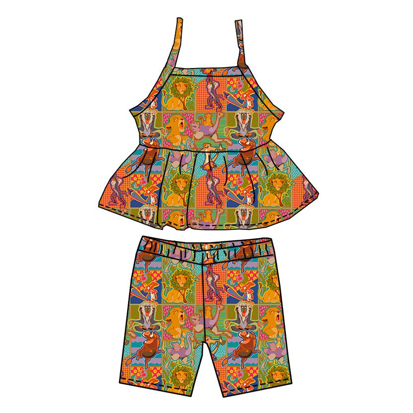 LION KING PEPLUM & BIKER SET