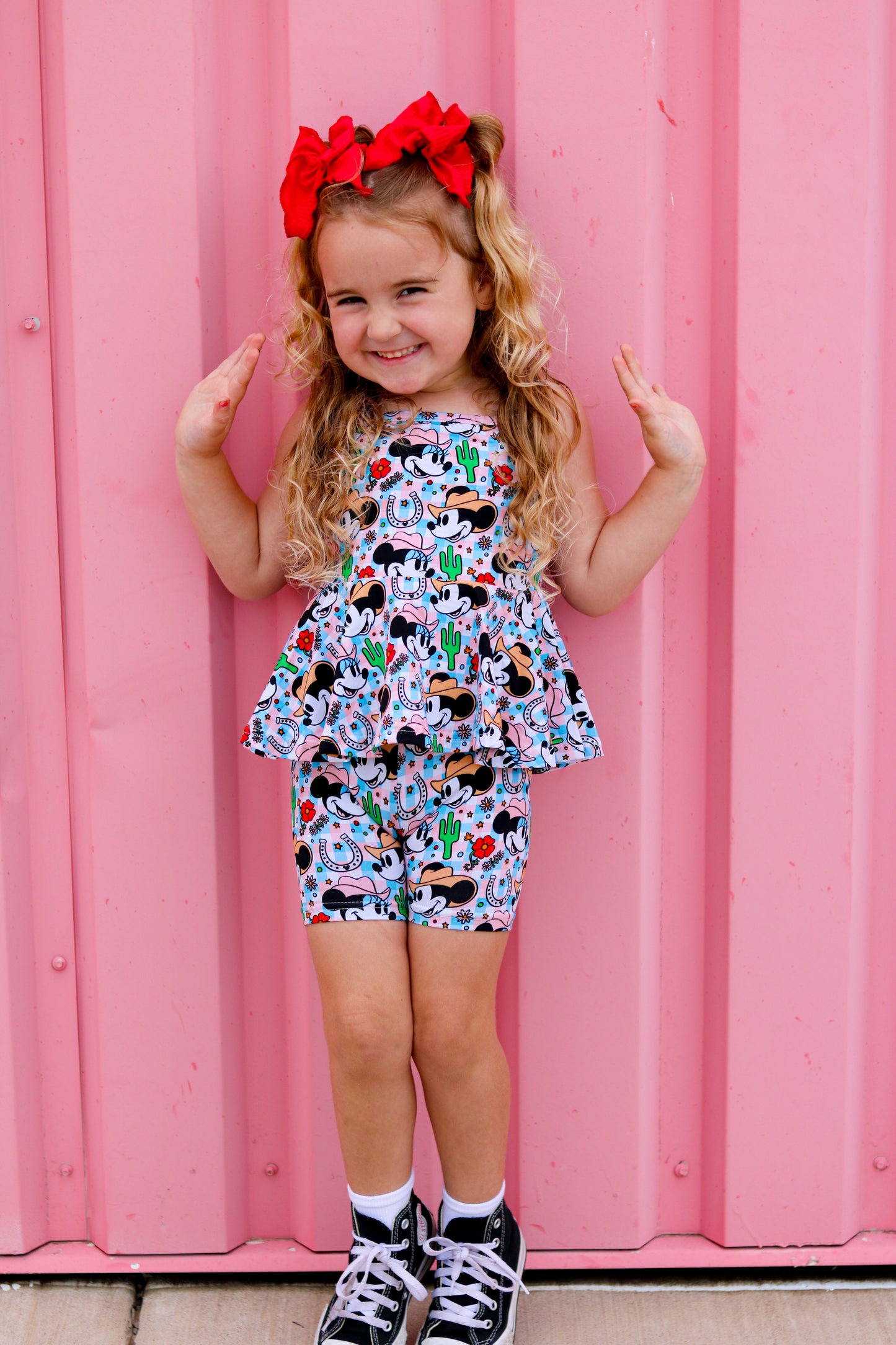 WESTERN MIN & MICK PEPLUM & BIKER SET