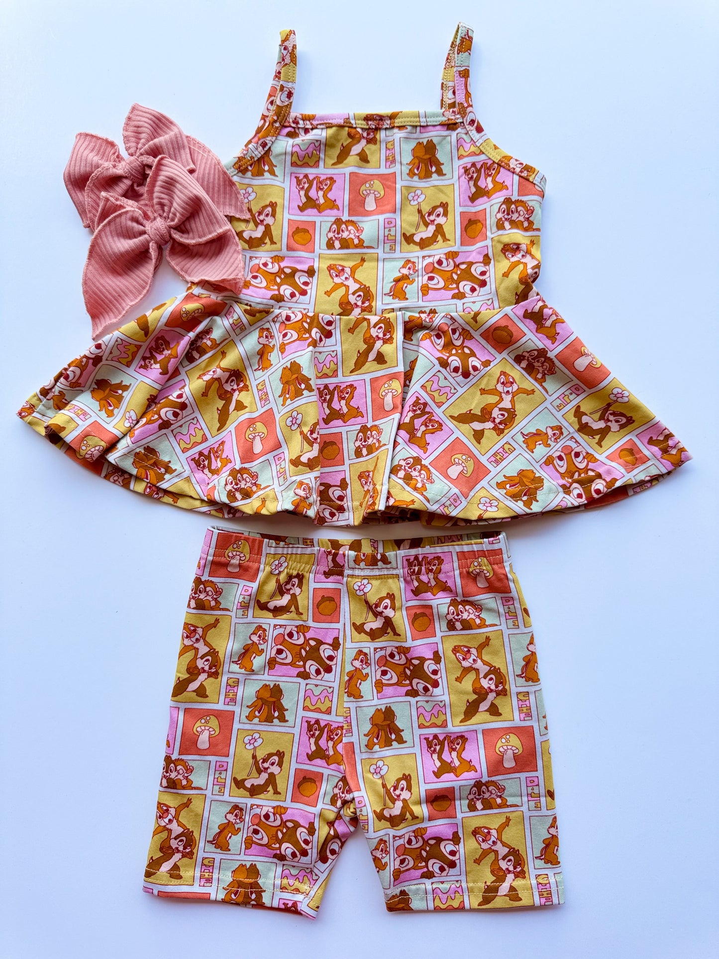CHIP & DALE PEPLUM & BIKER SET