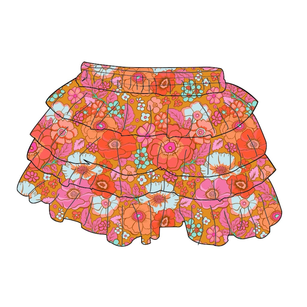 FLORAL / RUFFLE SKIRT
