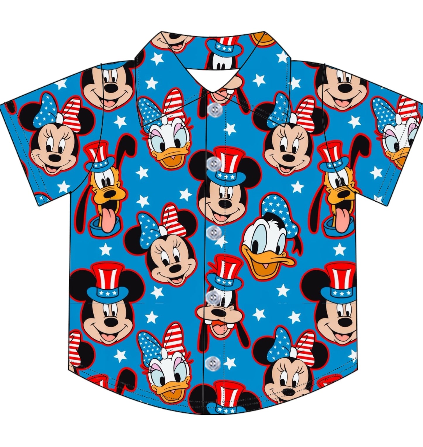 USA BESTIES / BOY'S SHIRT - BLUE