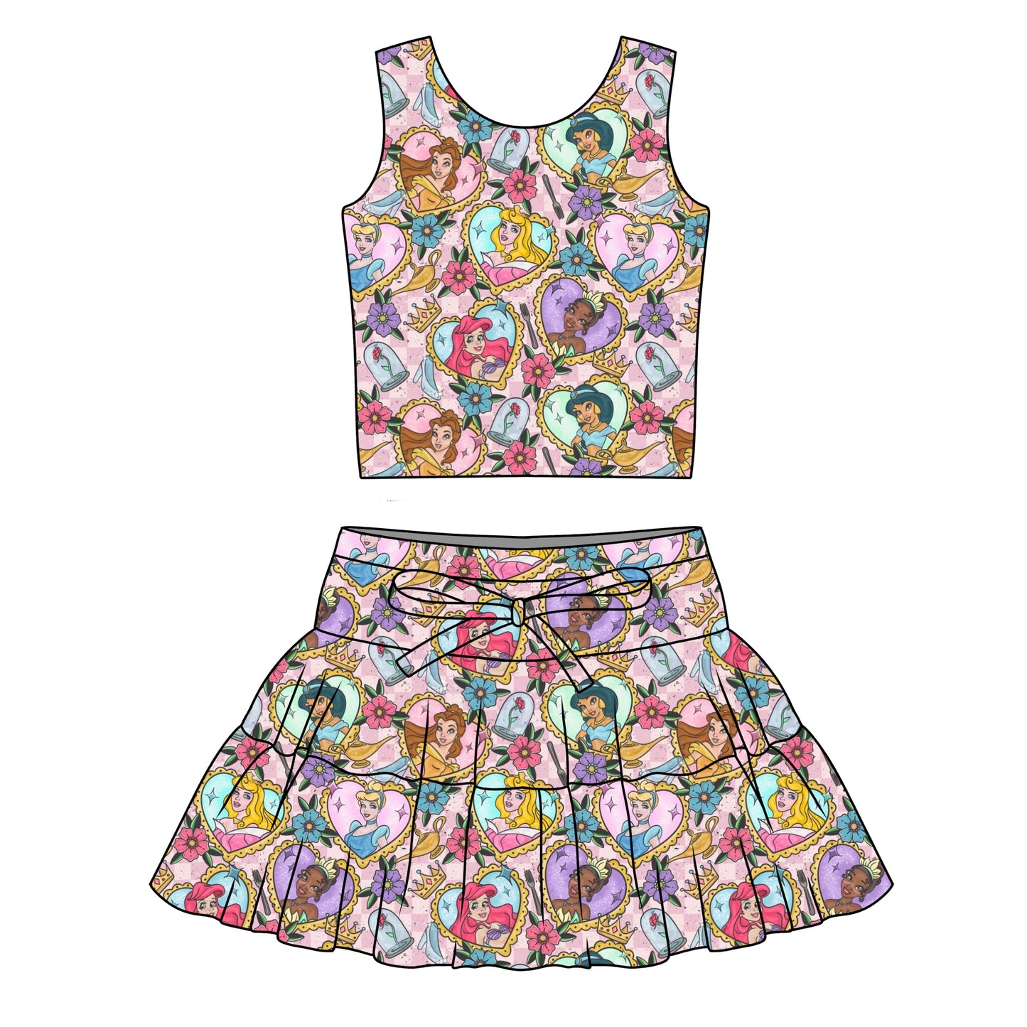 TATTOO PRINCESS WOMENS TULLE SKIRT & TOP