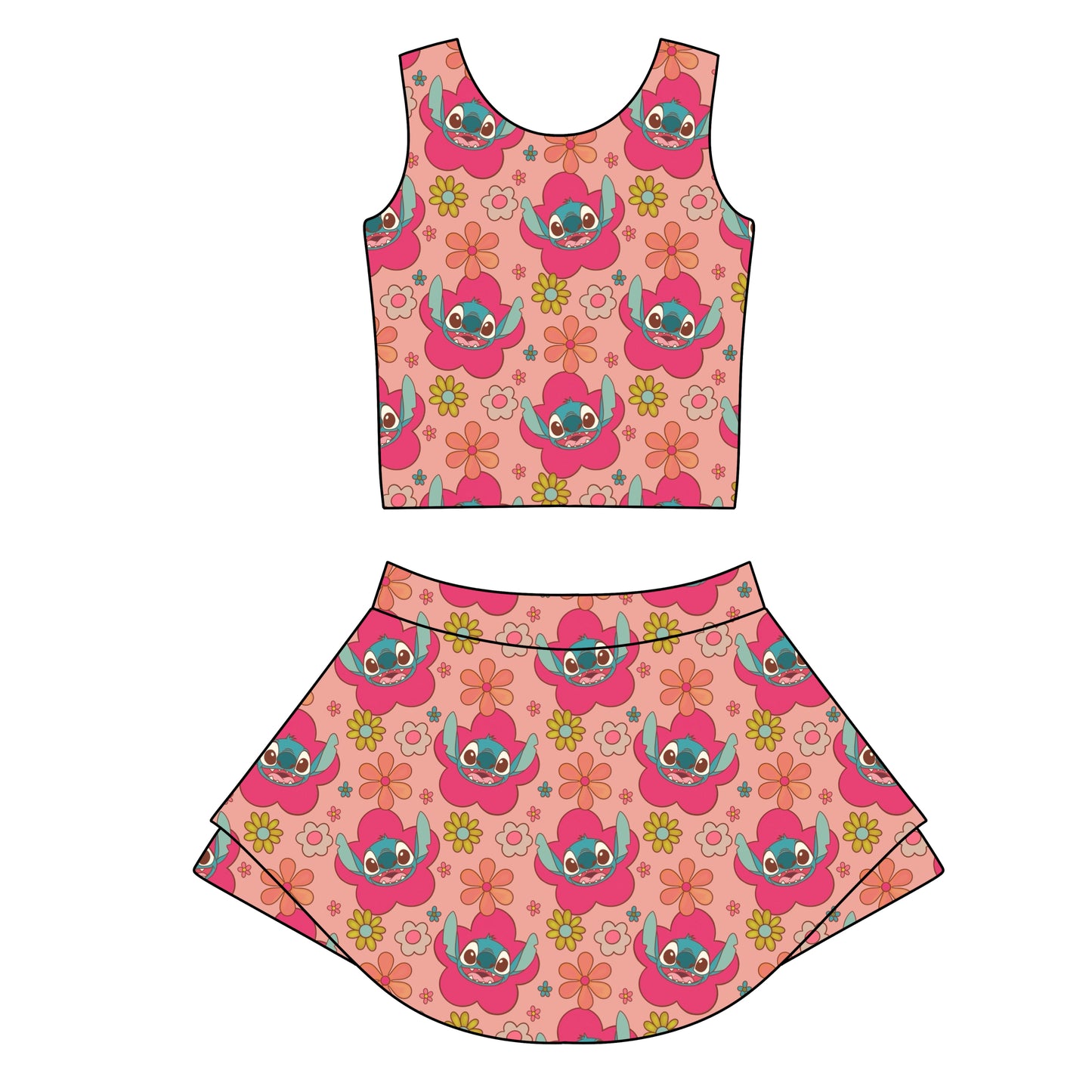 FLOWER STITCH WOMENS ATHLETIC SET