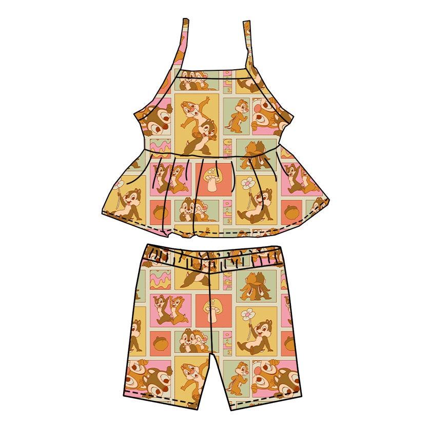 CHIP & DALE PEPLUM & BIKER SET