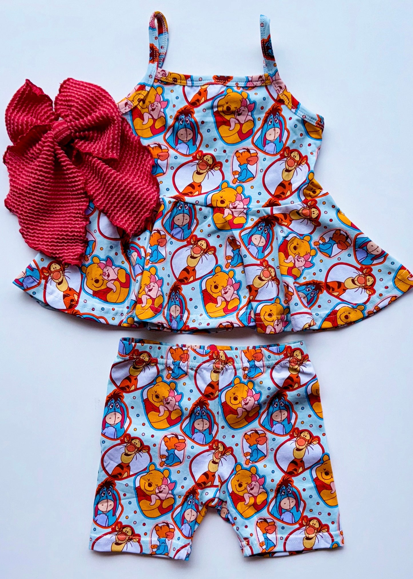 POOH & FRIENDS PEPLUM & BIKER SET