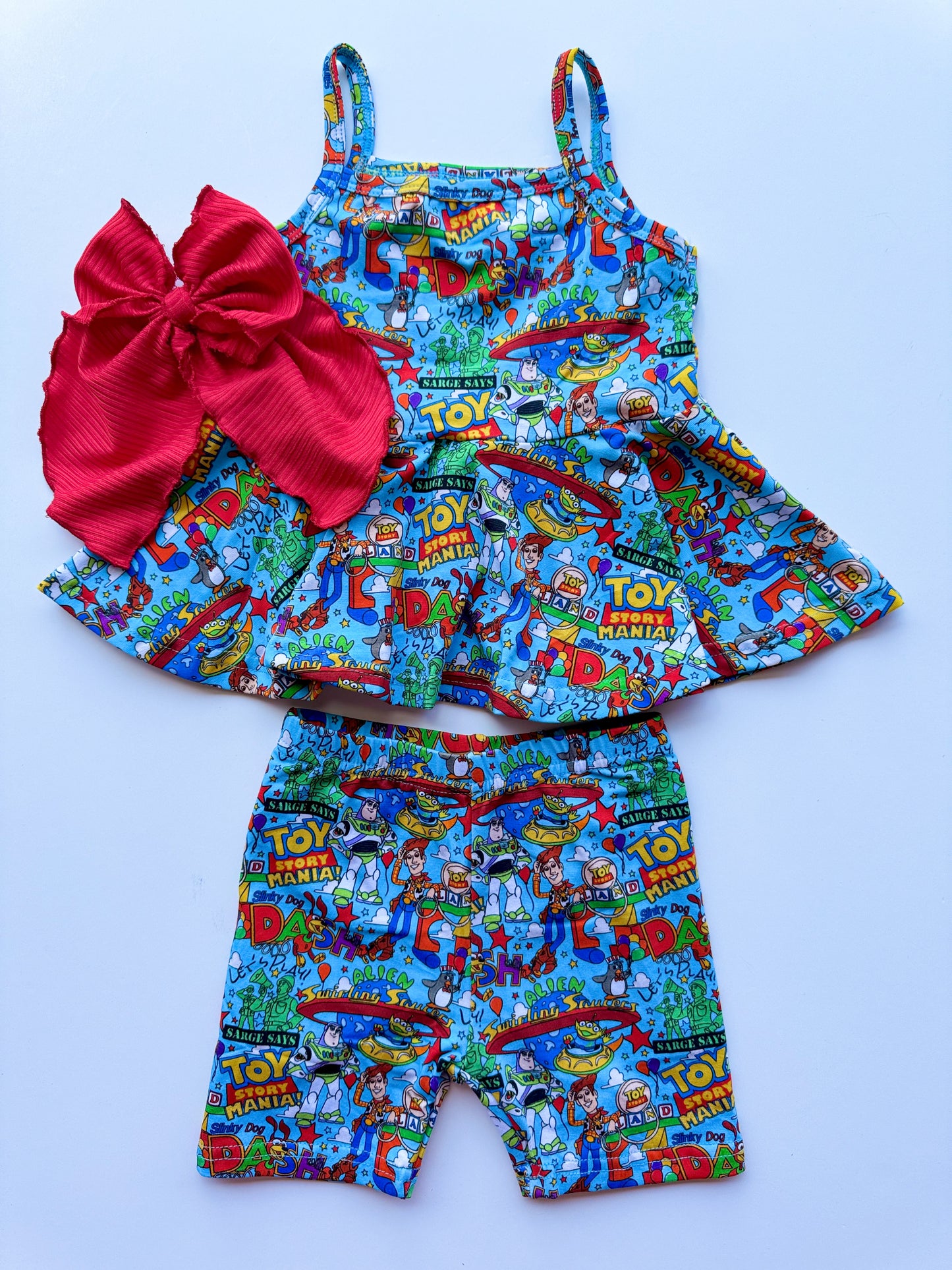 TOY LAND PEPLUM & BIKER SET