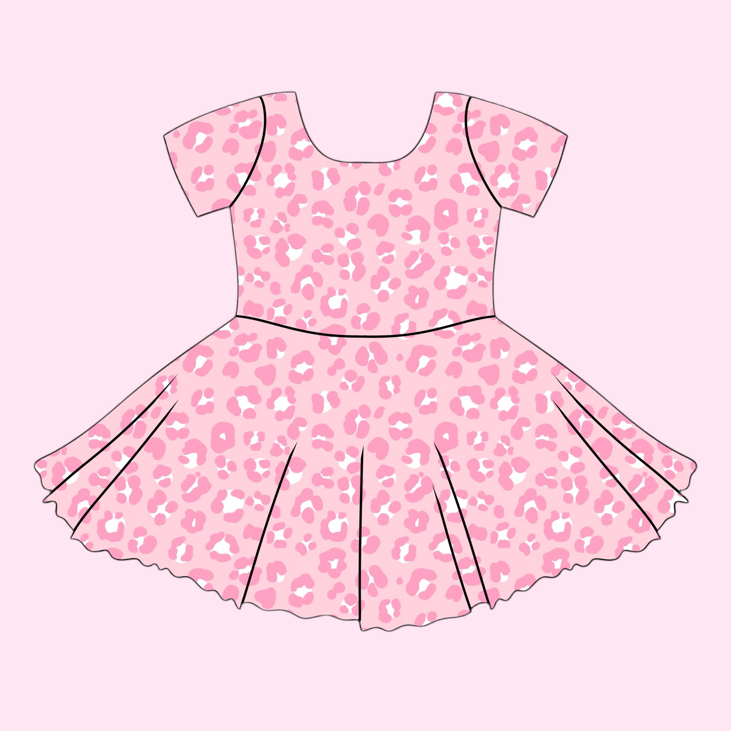 PINK LEOPARD / TWIRL DRESS