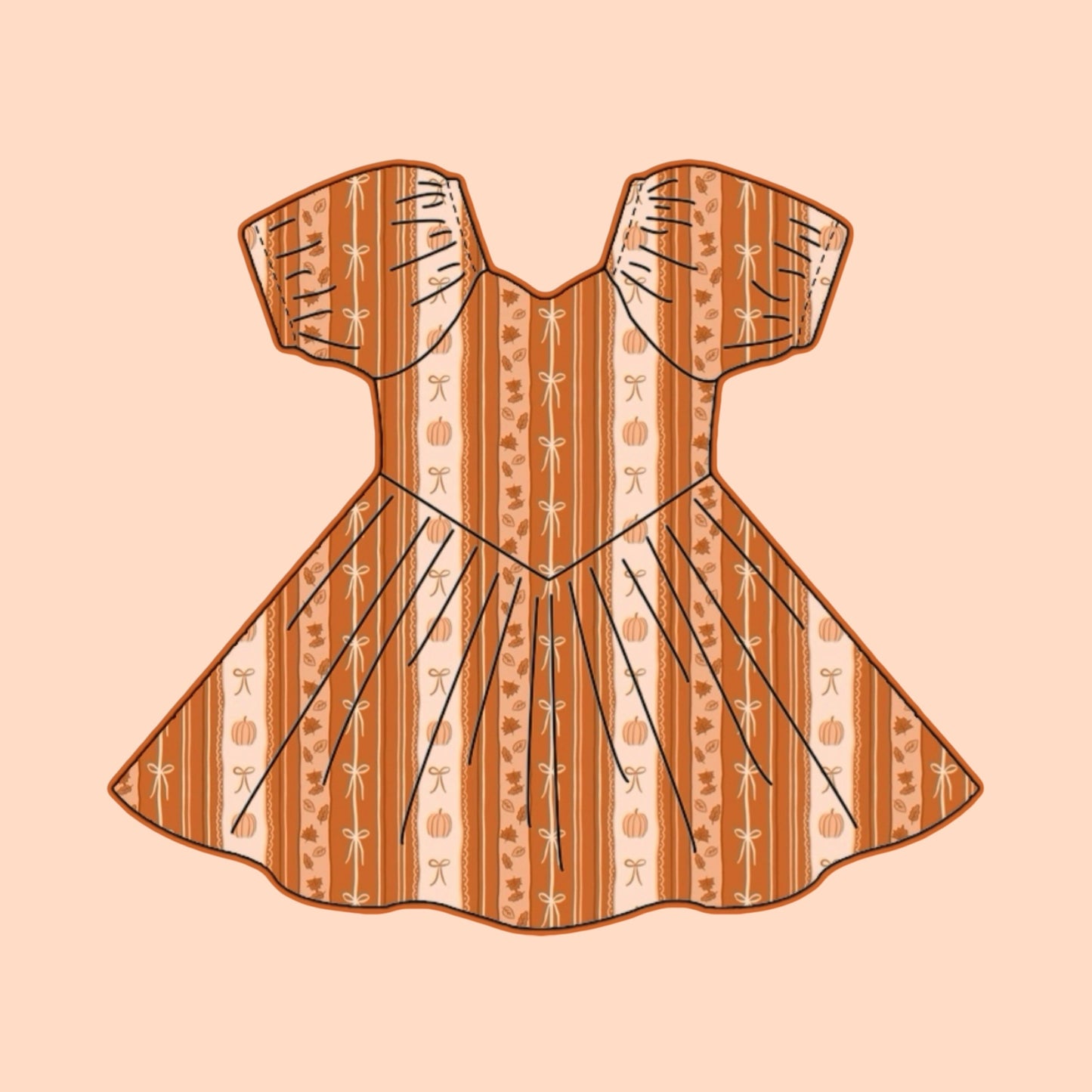 PUMPKIN BOWS BABY DOLL DRESS