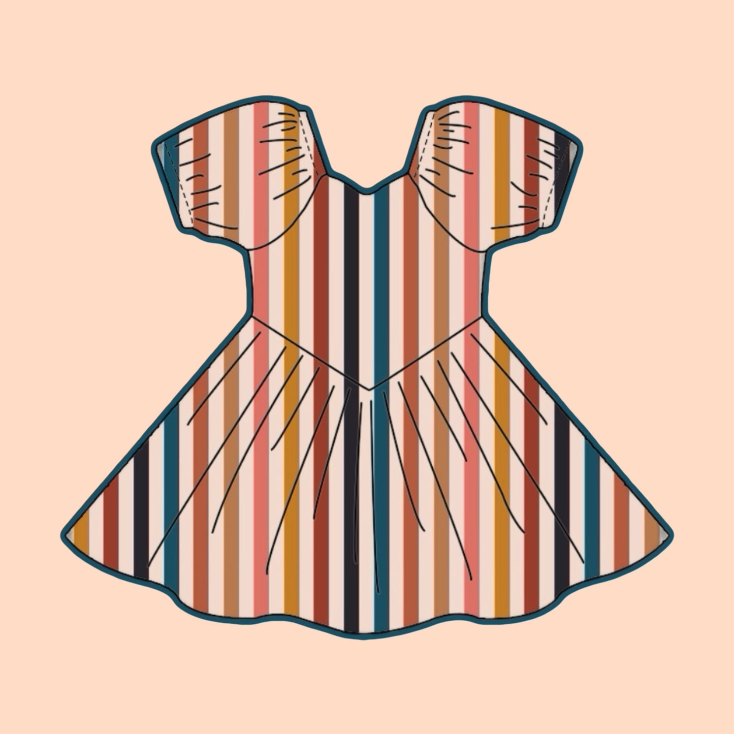 FALL STRIPE BABY DOLL DRESS