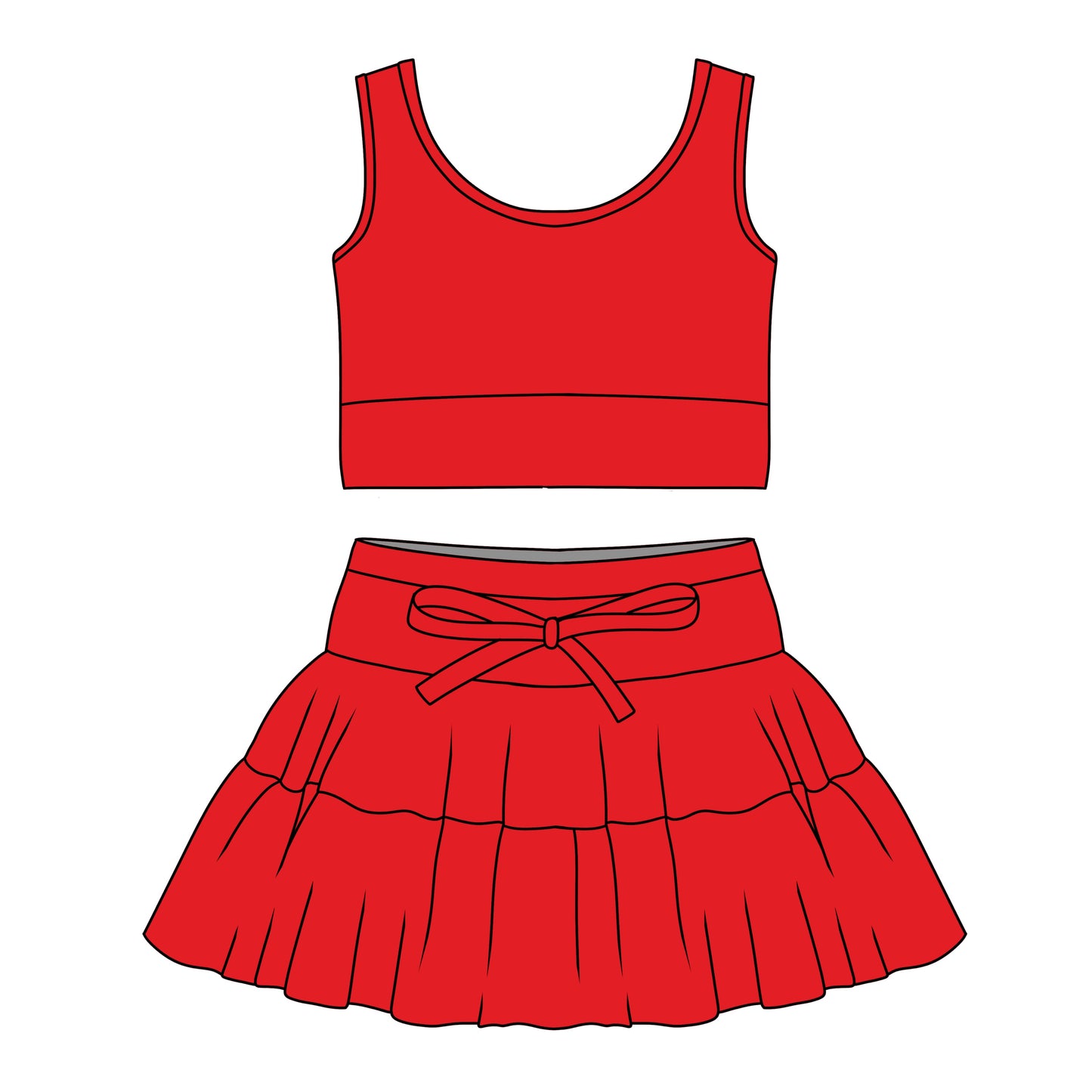 RED TULLE SKIRT