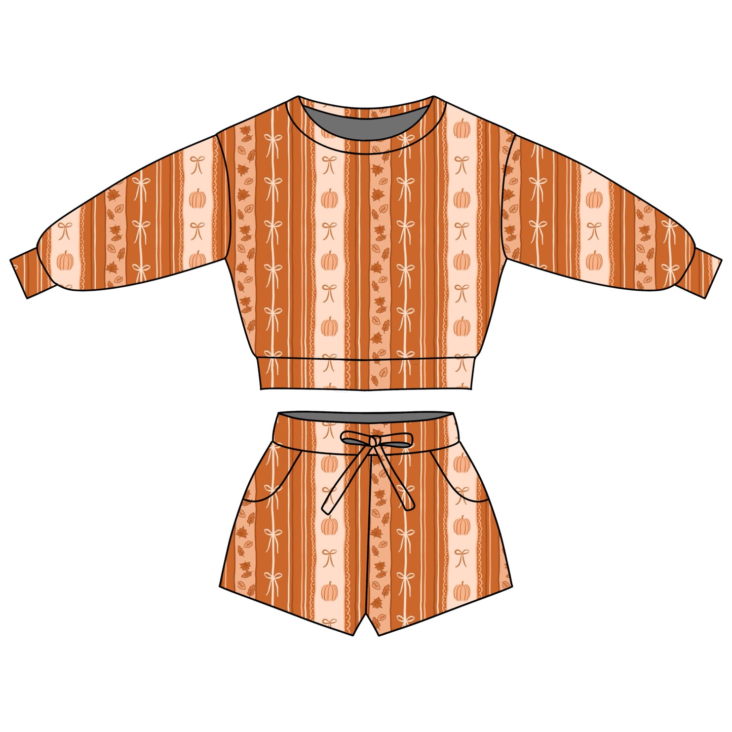 PUMPKIN BOWS LOUNGE SET