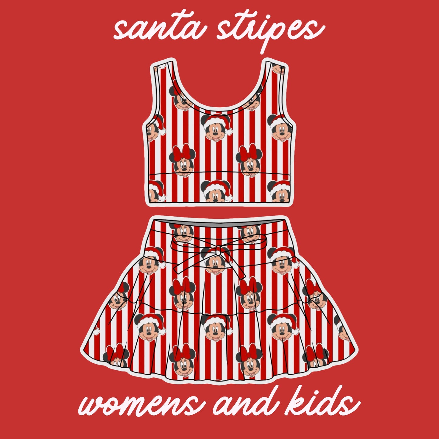 SANTA STRIPES / TULLE SET