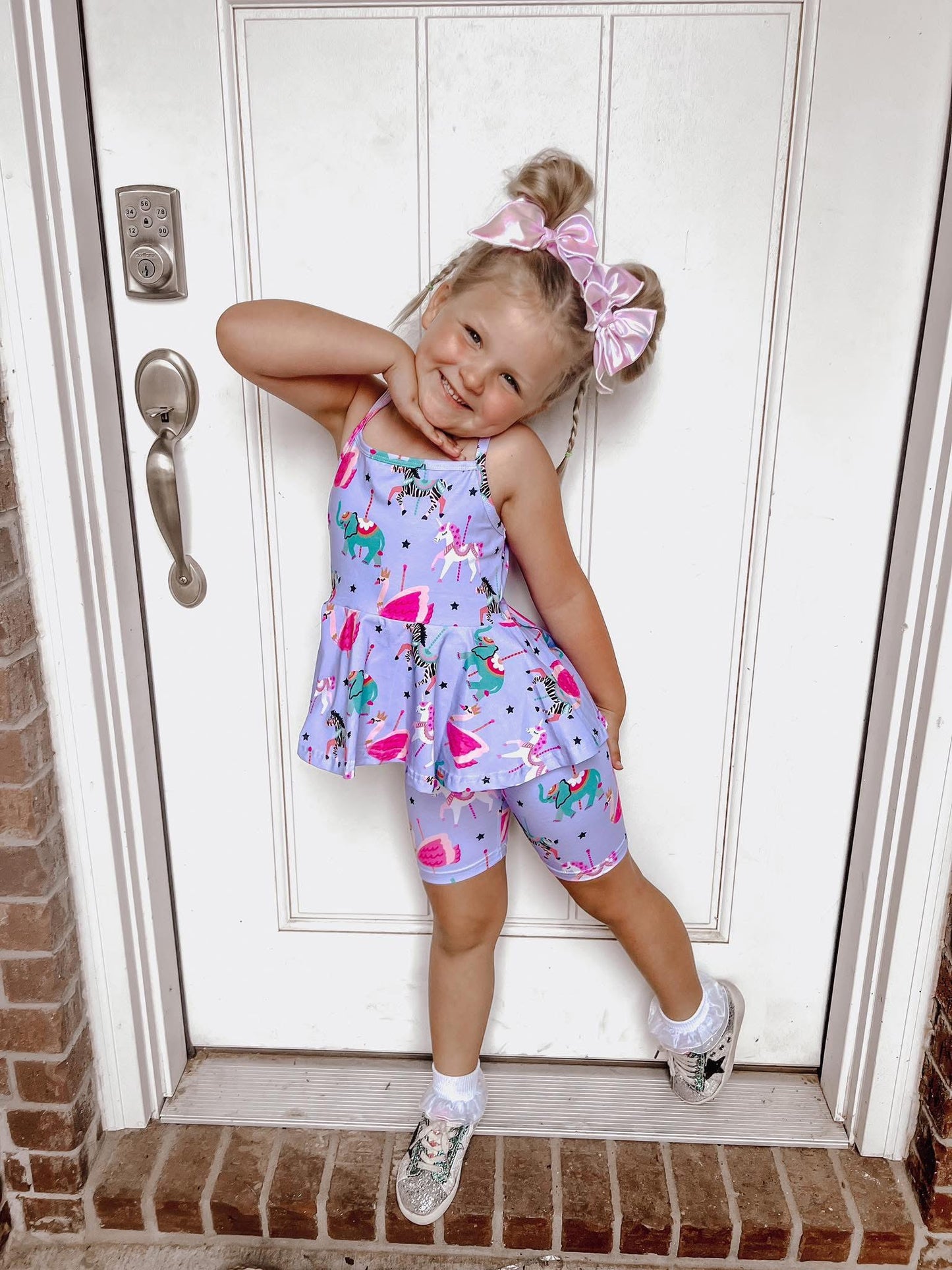 CAROUSEL PEPLUM & BIKER SET