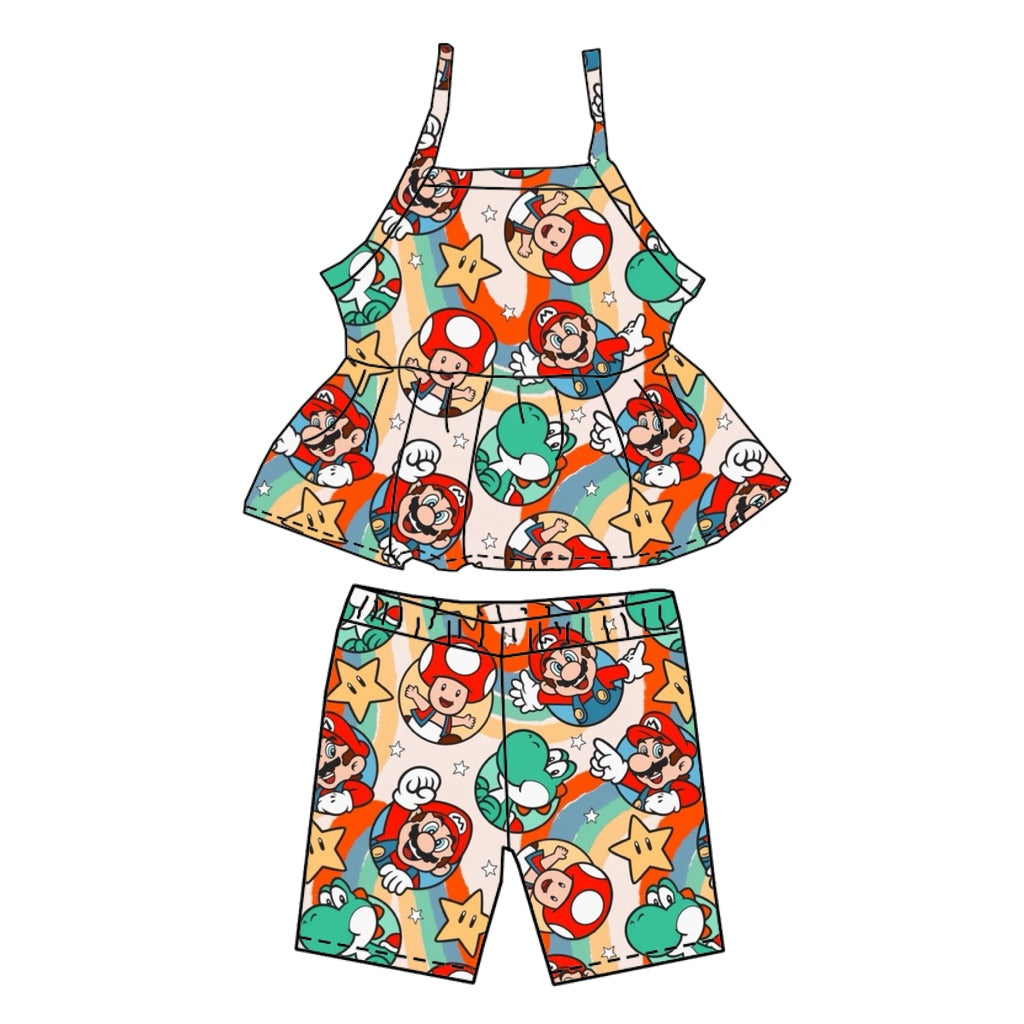 MARIO PEPLUM & BIKER SET