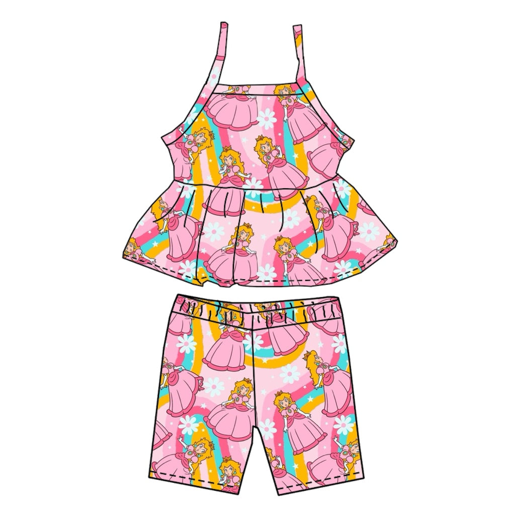 PEACHES PEPLUM & BIKER SET