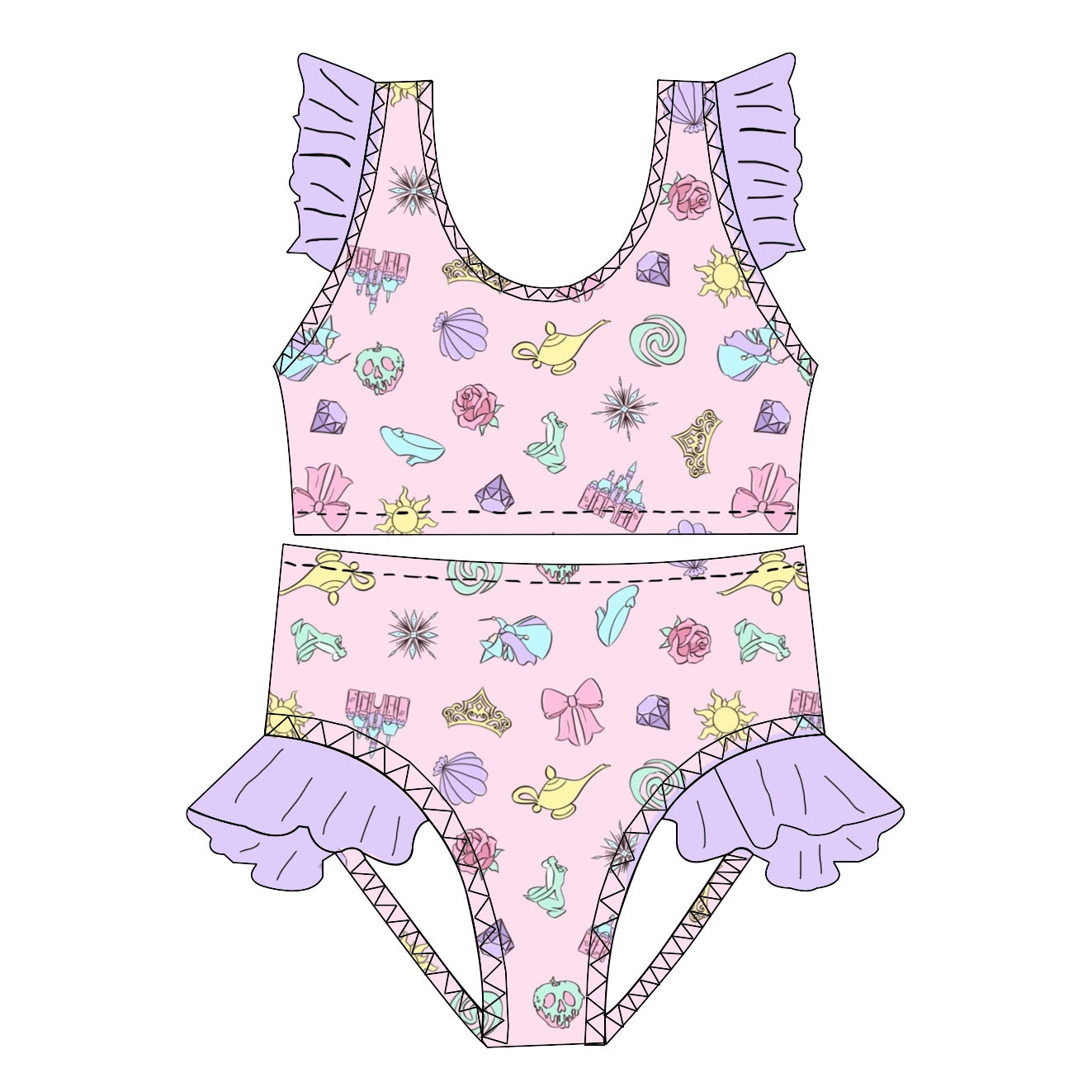 PRINCESS ICONS GIRLS SWIM SUIT