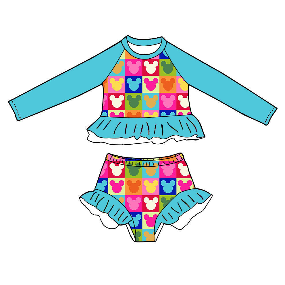 MICKEY CHECKERED / GIRLS RASHGUARD