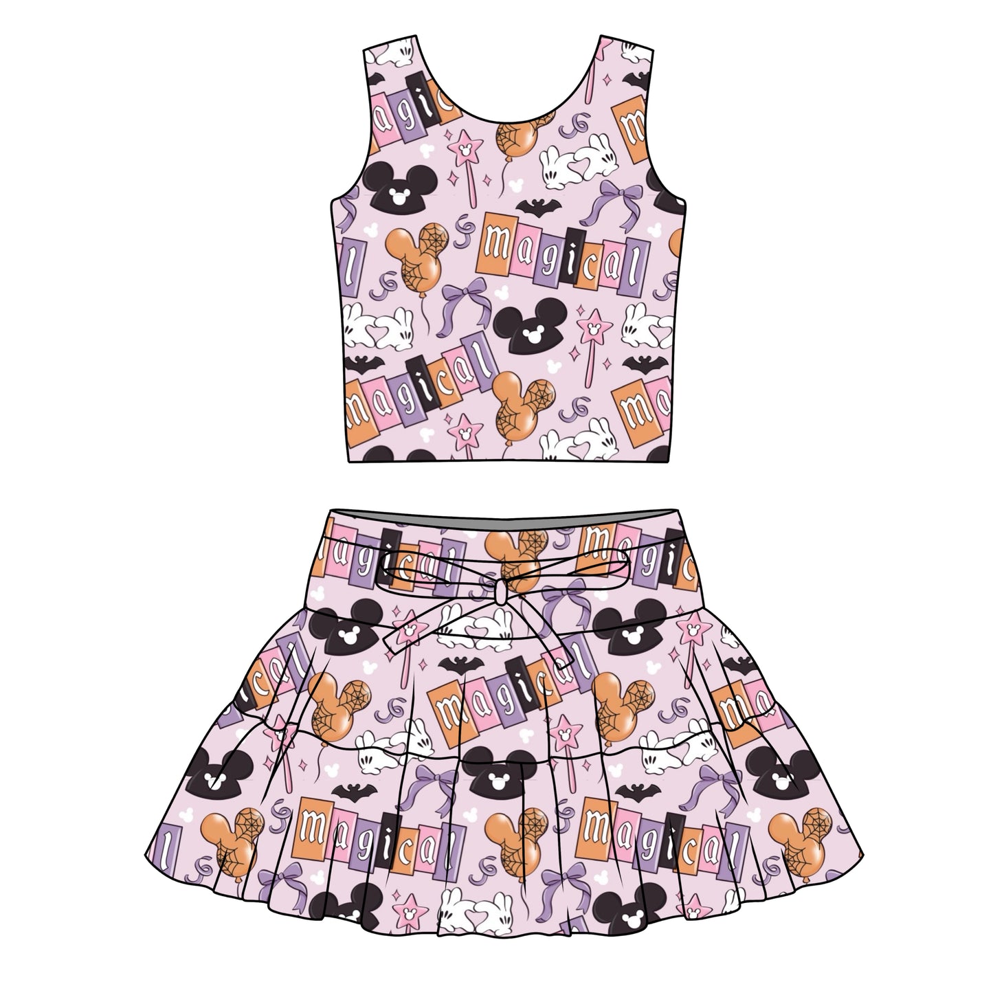 MAGICAL SPOOKY / WOMENS ATHLETIC TOP & SKIRT