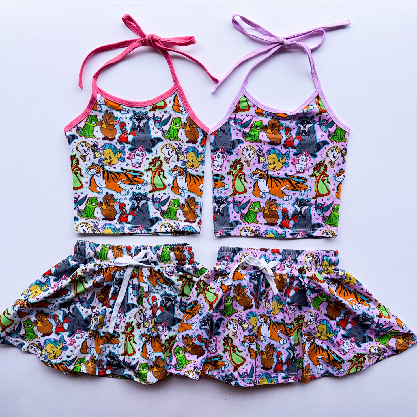 WHITE SIDEKICKS / HALTER SET