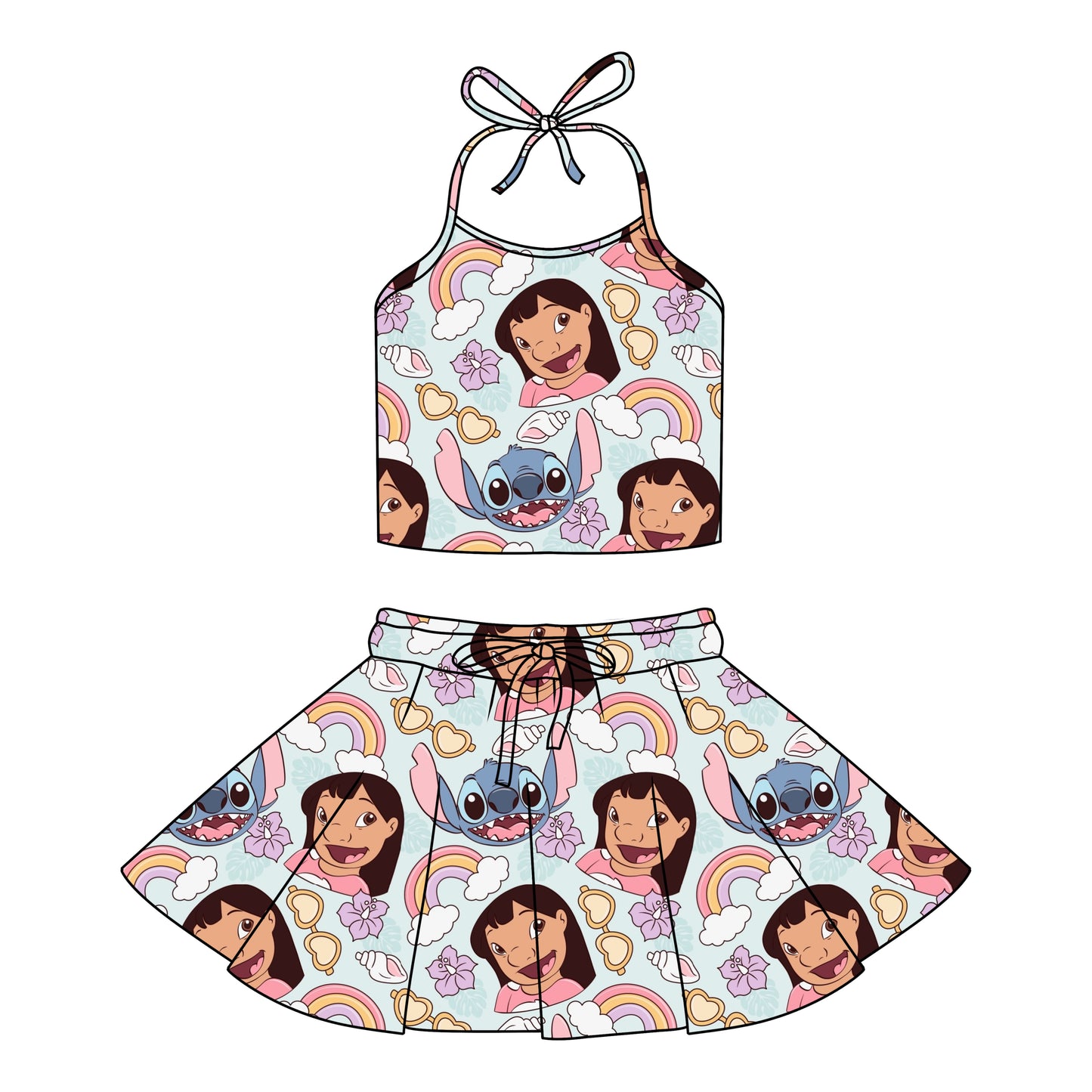 PURPLE LILO & STITCH HALTER SET