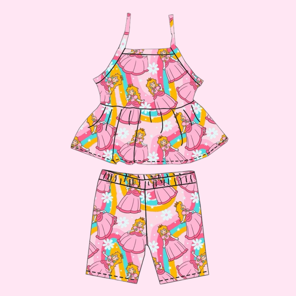 PEACHES PEPLUM & BIKER SET