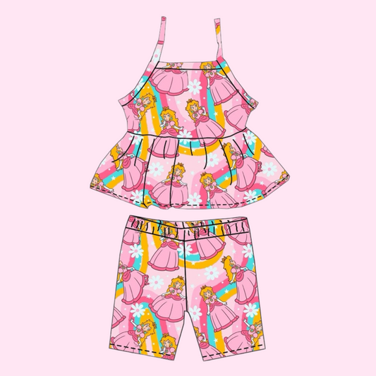 PEACHES PEPLUM & BIKER SET