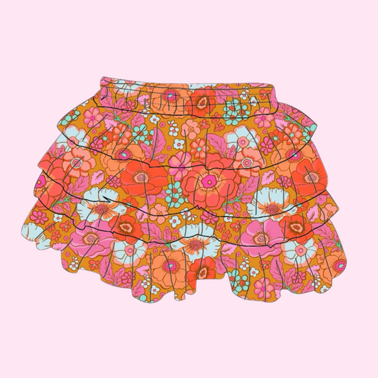 FLORAL / RUFFLE SKIRT