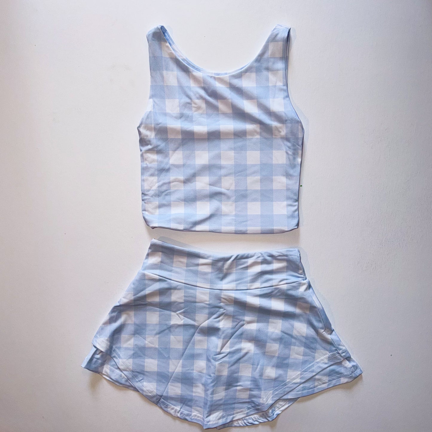 BLUE GINGHAM ATHLETIC SET