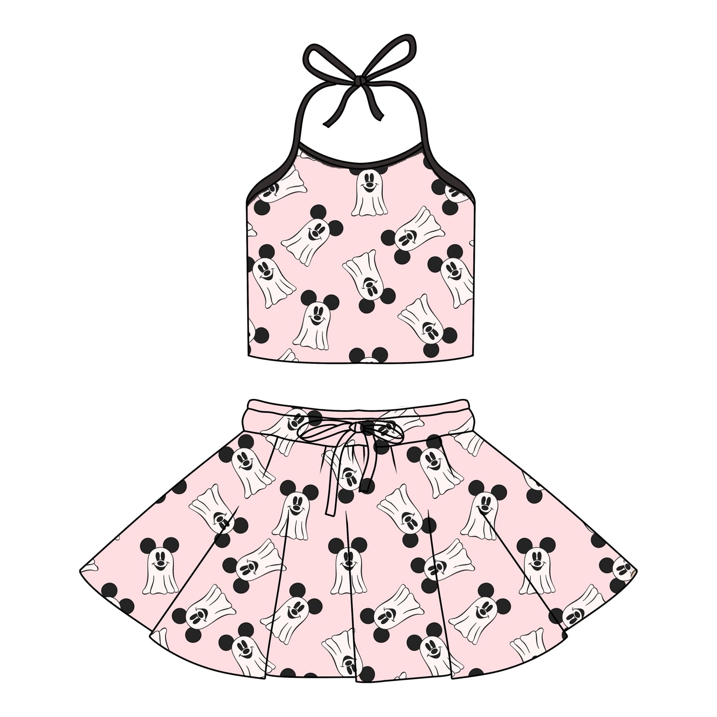 PINK GHOSTS / HALTER SET