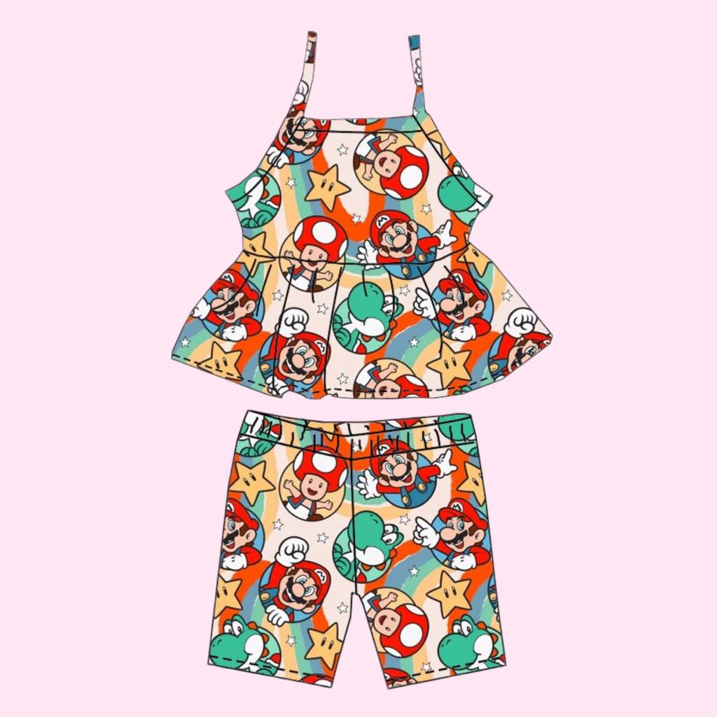 MARIO PEPLUM & BIKER SET