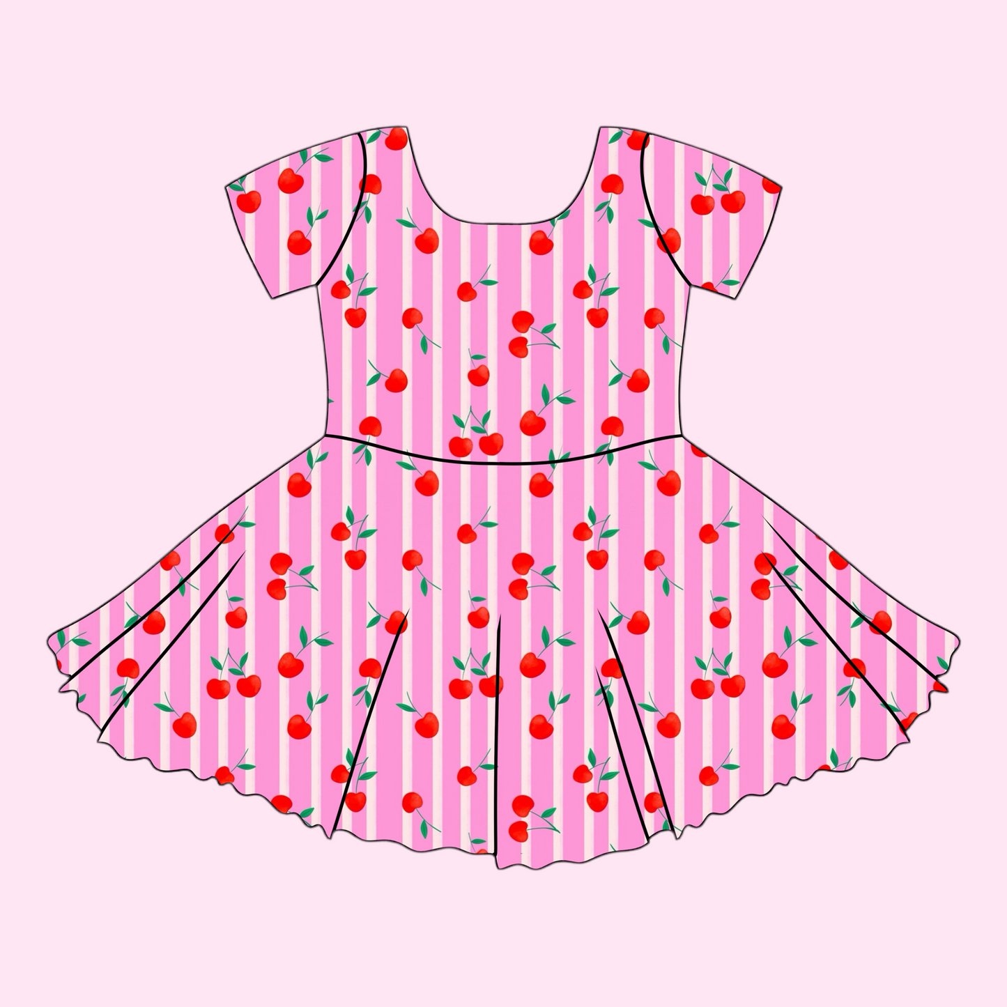 CHERRIES / TWIRL DRESS