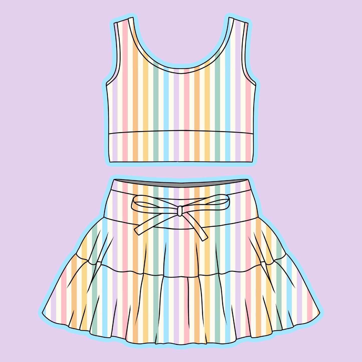 STRIPES TULLE SET