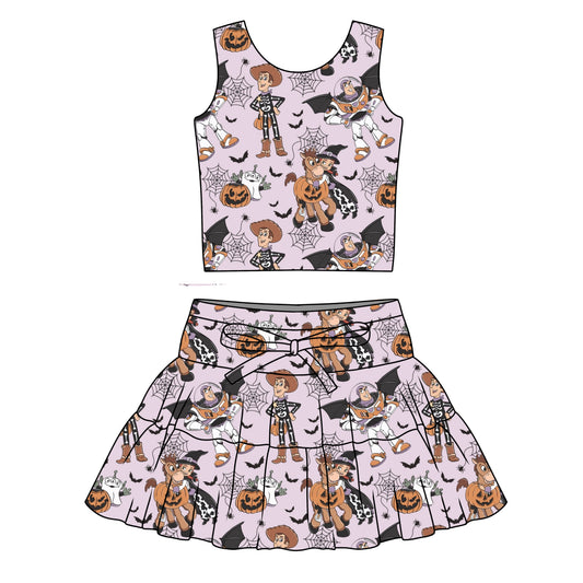 SPOOKY TOYS / WOMENS ATHLETIC TOP & SKIRT