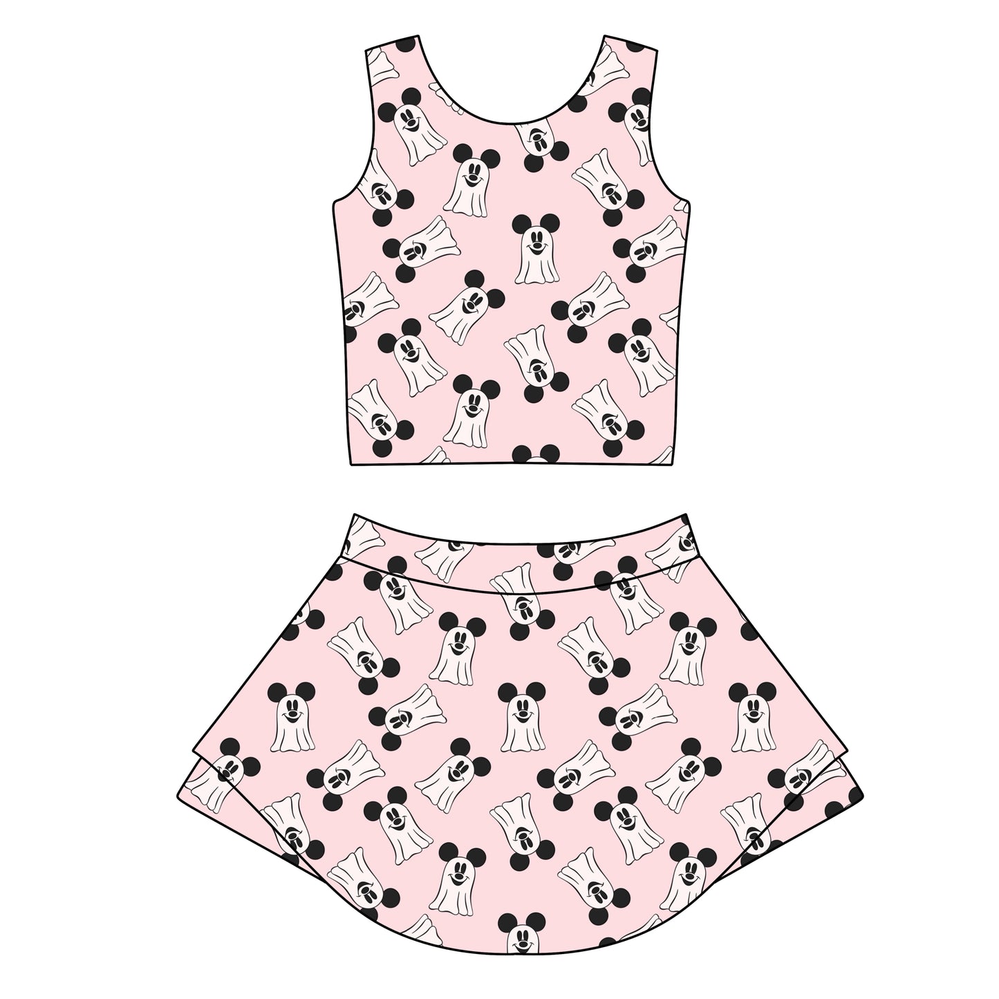 PINK GHOSTS GIRLS ATHLETIC SET