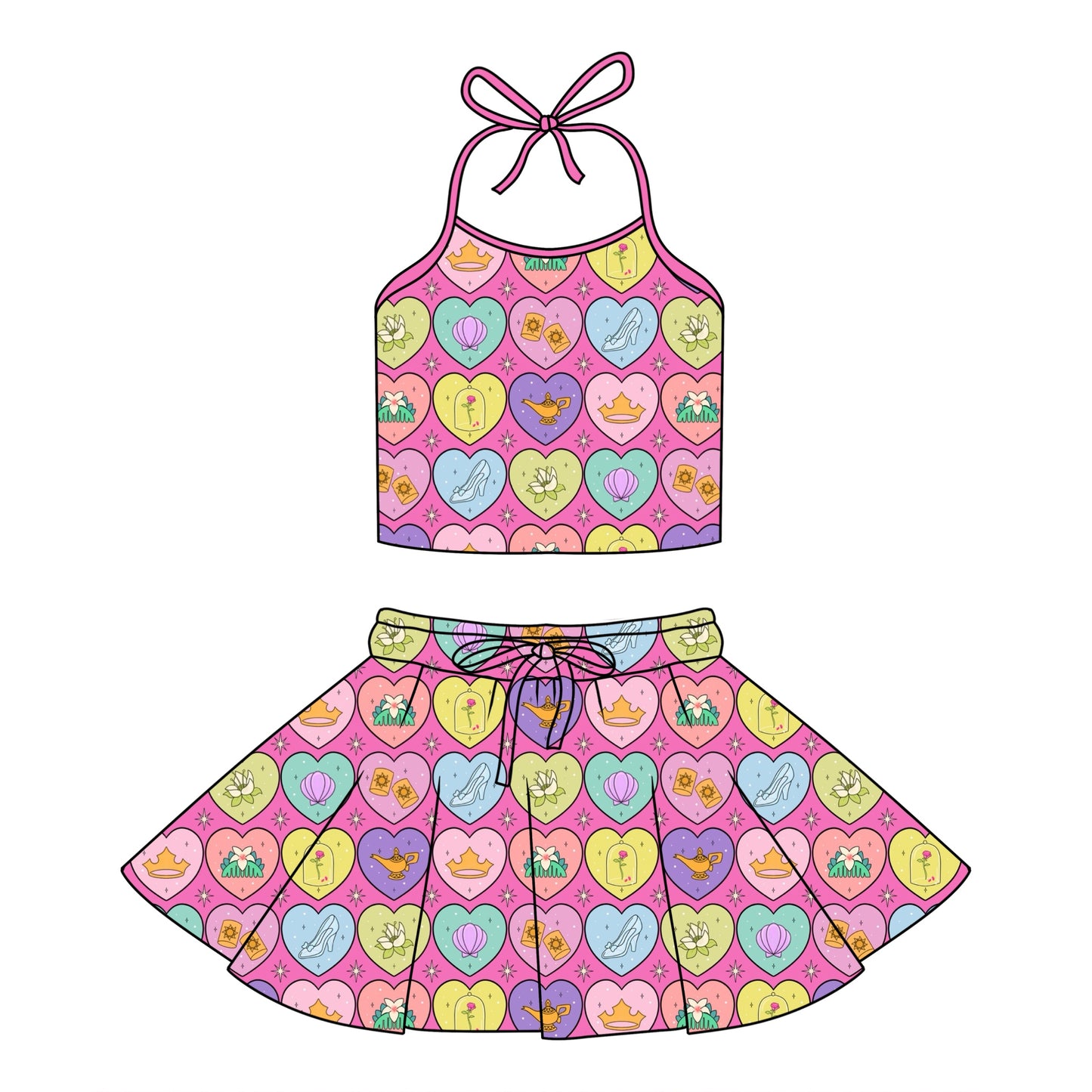 PRINCESS HEARTS / HALTER SET