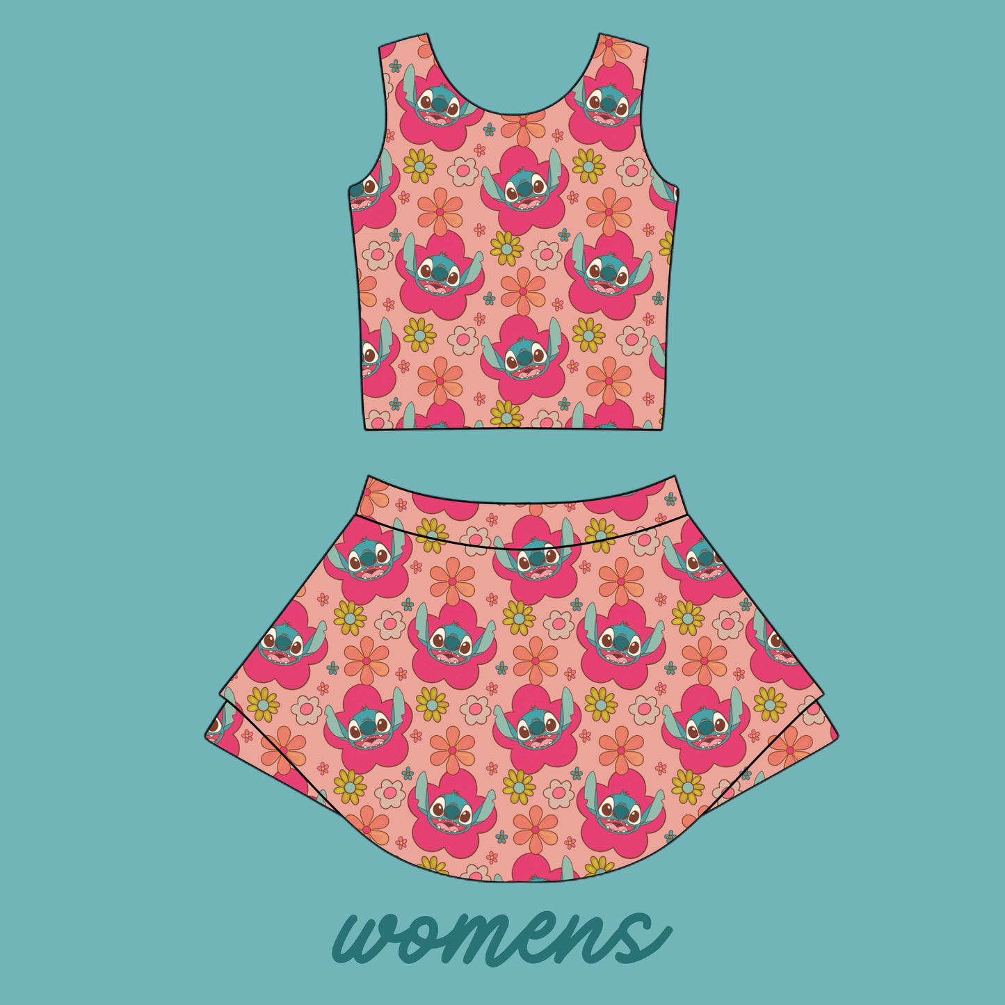FLOWER STITCH WOMENS ATHLETIC SET