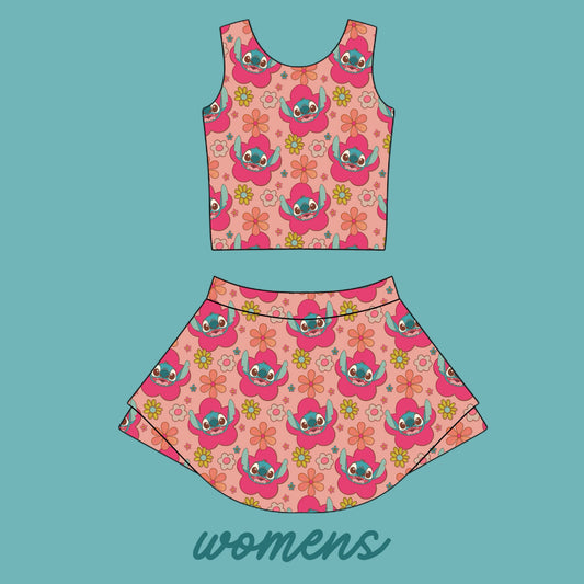 FLOWER STITCH WOMENS ATHLETIC SET