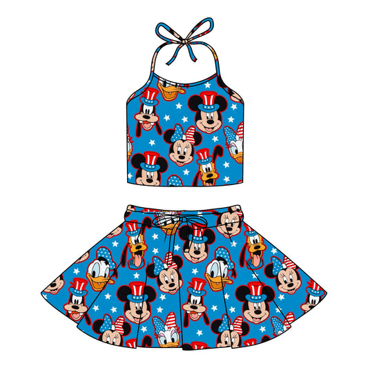 USA BESTIES / HALTER SET - BLUE