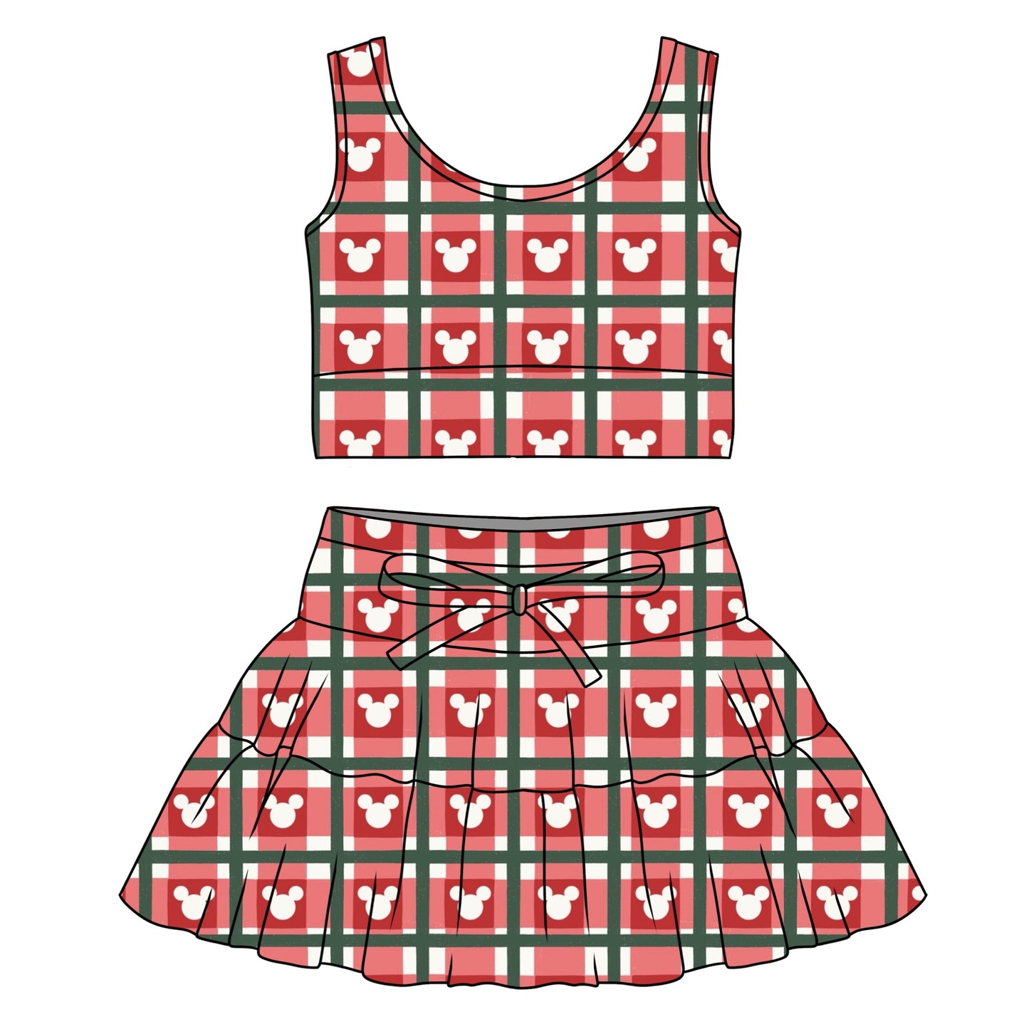 CHRISTMAS PLAID / GIRLS TULLE SET PROMO PRICE