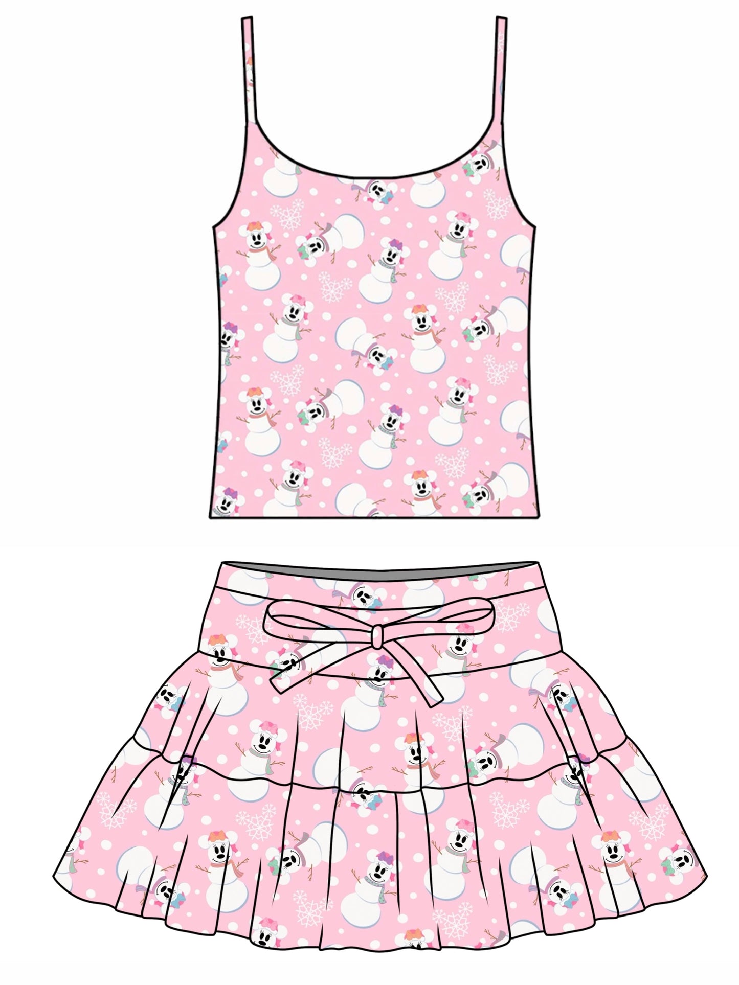 PINK SNOWMAN / WOMENS TULLE SKIRT & TANK