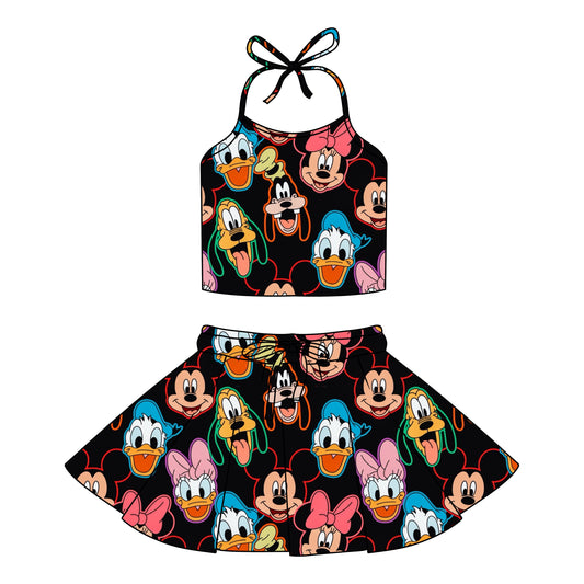 BLACK FAB 6 / GIRLS HALTER SET