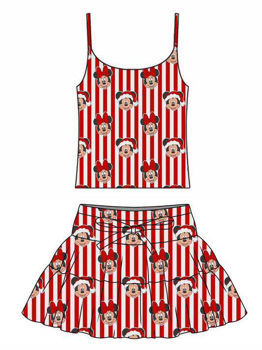 CHRISTMAS STRIPES / WOMENS TULLE SKIRT & TANK
