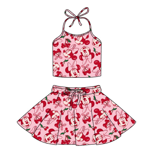 CHERRY MINNIE / HALTER SET