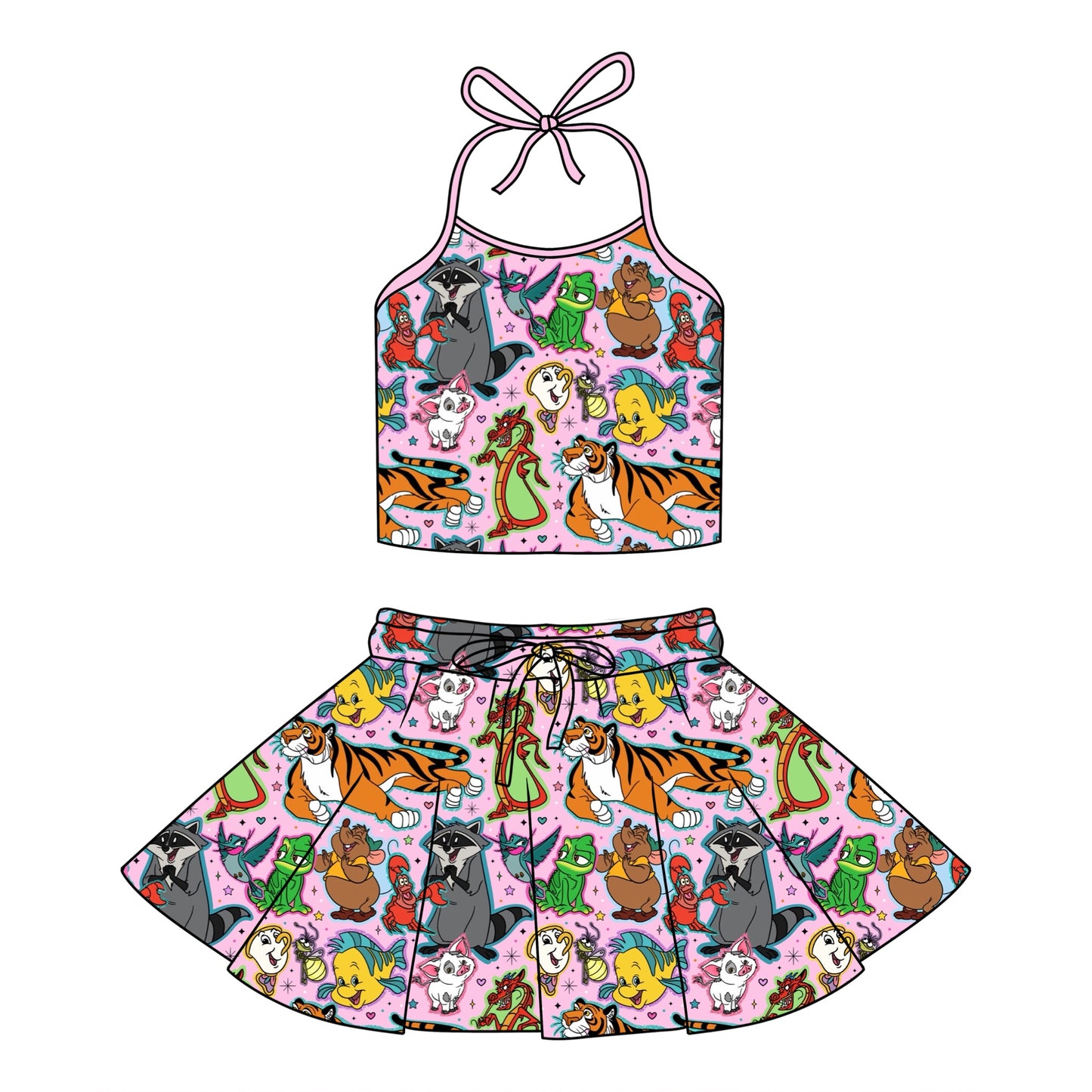 PINK SIDEKICKS / HALTER SET