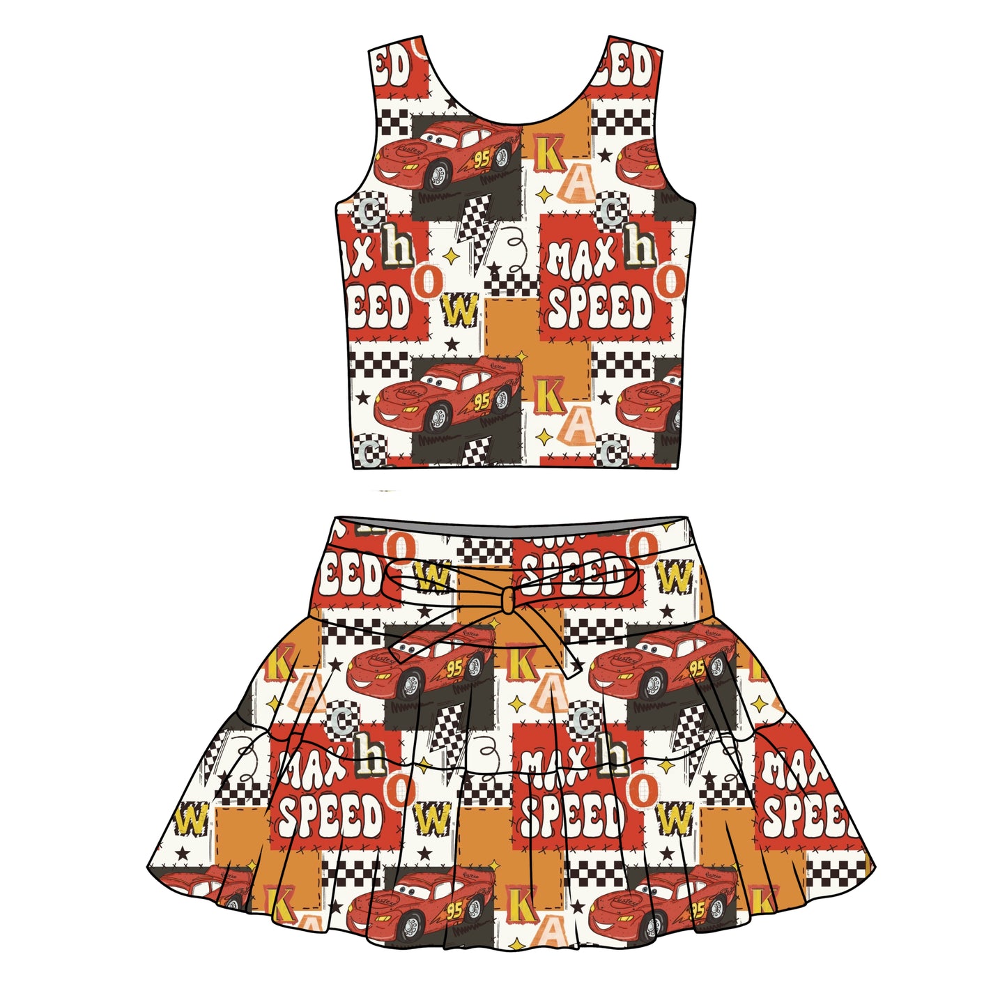 CARS WOMENS TULLE SKIRT & TOP
