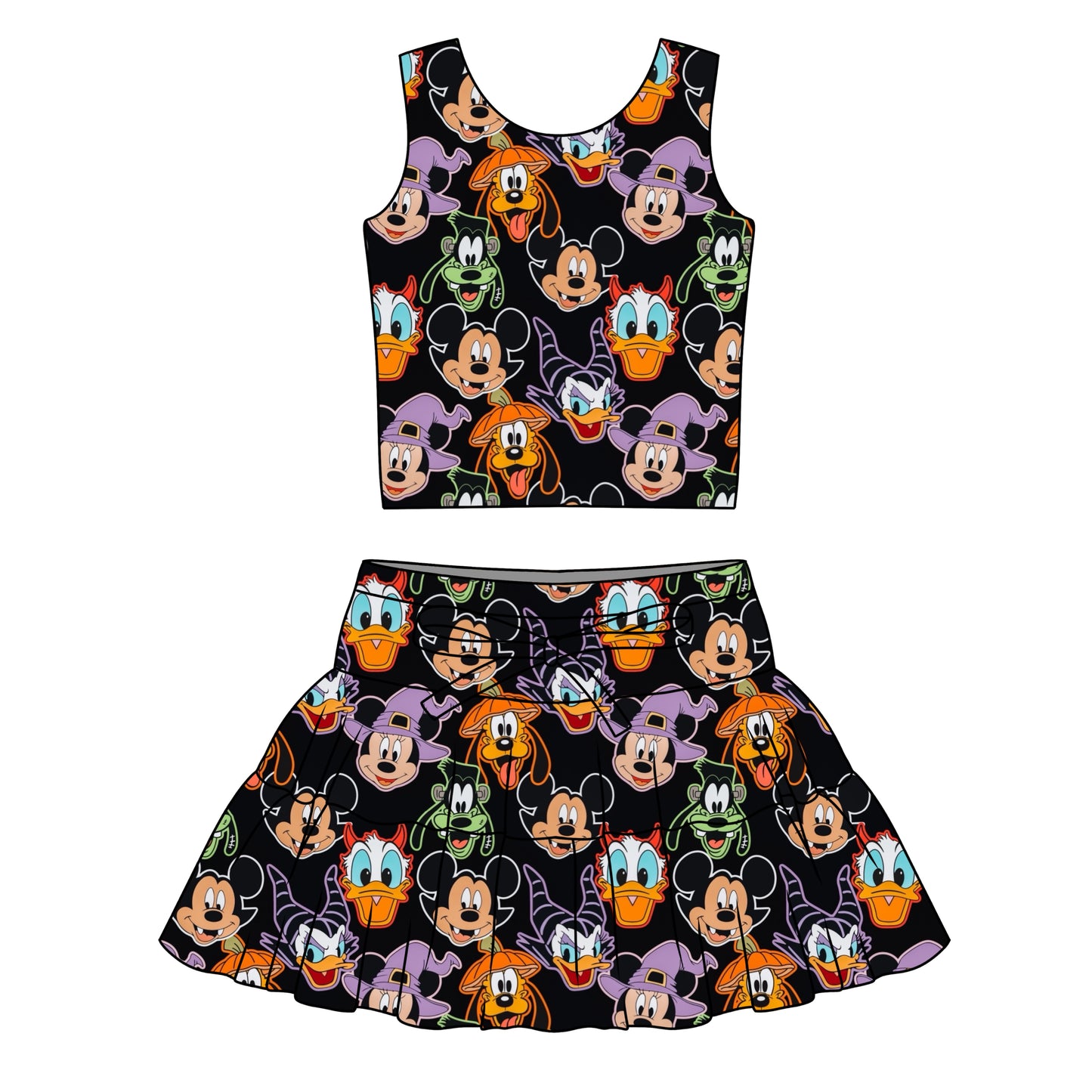 SPOOKY PALS / WOMENS ATHLETIC TOP & SKIRT
