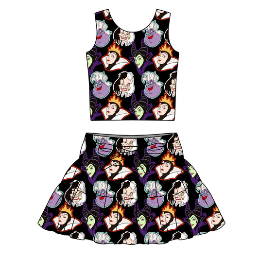 VILLAINS / WOMENS ATHLETIC TOP & SKIRT