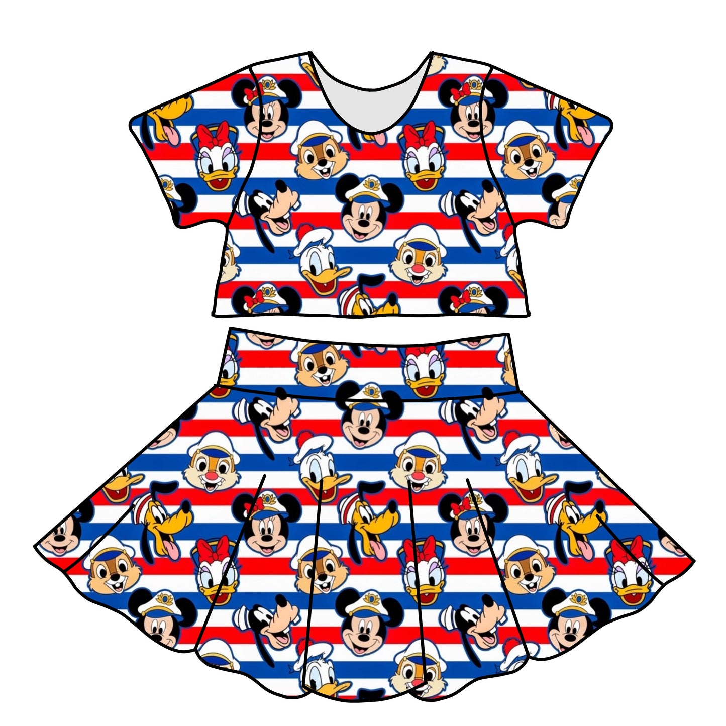 READY TO SHIP CRUISE SKIRTED SET