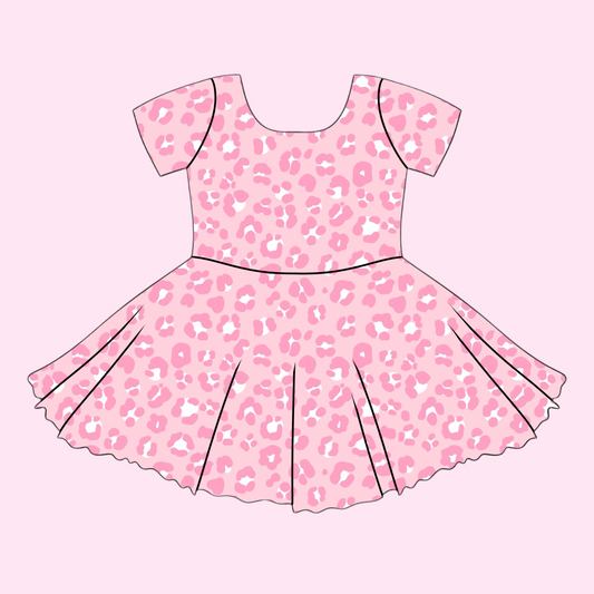 PINK LEOPARD / TWIRL DRESS